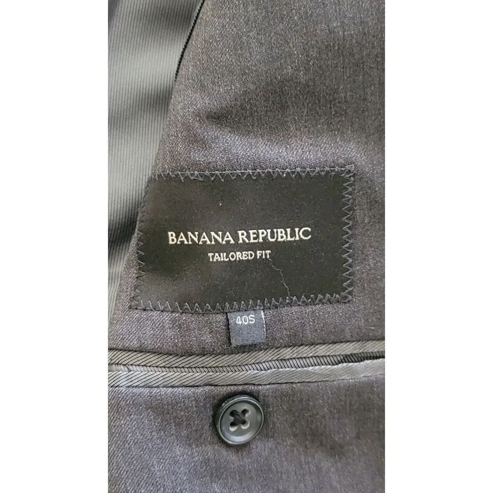 Banana Republic Men's Gray Tailored Fit F. Lli Cerruti 2 Button Blazer Size 40 s